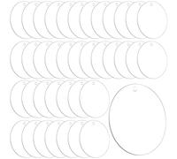 LEXININ Lot de 100 disques ronds vierges en acrylique transparent de 76 x 1,5 mm avec trou pour projets d'artisanat, bricolage, peinture