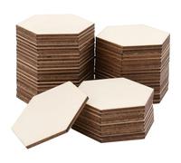 LEXININ Lot de 300 pièces hexagonales en bois brut 5 x 0,25 cm pour loisirs créatifs