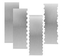 LEXININ Lot de 4 grattoirs à gâteau à bord droit en acier inoxydable de 21,8 cm double face pour décoration de crème, mousse