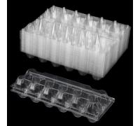 LEXININ Lot de 50 boîtes à œufs en plastique, 12 boîtes à œufs en plastique pouvant contenir 12 œufs, boîte à œufs en plastique pour marché domestique