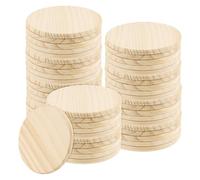 LEXININ Lot de 50 dessous de verre ronds vierges en bois brut de 10 cm pour boissons, loisirs créatifs, peinture