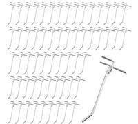 LEXININ Lot de 60 crochets en métal pour panneau perforé de 10 cm, trou de 25 mm, crochets d'affichage à panneau unique pour magasin, supermarché, garage