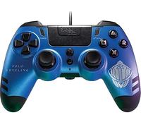 Lexip - Manette de jeu filaire, Design Solo Leveling Hunters Guild, Sortie casque (jack 3,5 mm), Design Exclusif, Finition Gravée, Compatible avec PS4 et compatible avec PC, Bleu Irisé