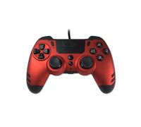 Lexip Manette de jeu vidéo filaire USB Metaltech pour PC et PS4 - Rouge
