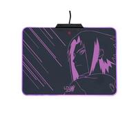 Lexip x Tsume - Tapis de Souris Naruto Shippuden - Rétroéclairage LED - Rigide avec Une Armature en métal - Surface Micro texturée à Faible frottement - Base antidérapante (Sasuke)