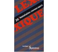 Lexique 20 / Nominalisations : nouveaux aspects - PU Septentrion - Presses Universitaires Du Septen-Trion - broché - Revue