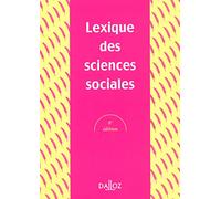 Lexique des sciences sociales