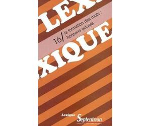 Lexique N° 16 - La Formation Des Mots : Horizons Actuels