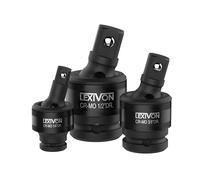 LEXIVON Cardan 1/2" 3/8" et 1/4" pour clé à choc ou cliquet embouts outils, qualité primium Cr-Mo Steel, fonctionnalité de rotation à 360° degrés très pratique (LX-113)