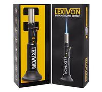 LEXIVON Chalumeau au butane, briquet vertical rechargeable avec flamme réglable et réservoir en aluminium de qualité professionnelle | Idéal pour la soudure et les tâches de cuisine (LX-760)