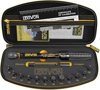 LEXIVON Cle Dynamometrique Velo 1/4, 2-26Nm CW (±4%) CCW (±6%), Clé Dynamométrique Moto, Embouts Torx, Barre d'Extension, Adaptateur Douille Inclus - Clef Dynamometrique (LX-191)