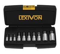 LEXIVON Set de Douilles XZN en Acier Premium S2 | Set de 10 pièces de Style européen M4 à M18 | Coffret de Rangement Compris. (LX-145)