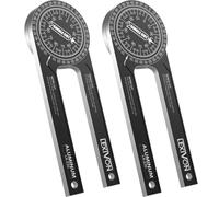 LEXIVON [Lot de 2] Rapporteur de scie à onglet en aluminium | Détecteur d'angle antirouille de 17,8 cm avec échelle gravée au laser de précision (LX-230X2)