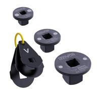 LEXIVON Lot de 3 adaptateurs de douilles à choc à profil bas | Acier Cr-Mo - Profil de 4 mm - Tailles gravées au laser - Entretoises en acier sur un porte-clés, trou traversant et