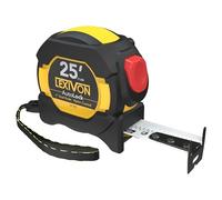 LEXIVON Mètre ruban AutoLock 25Ft/7.5m | Ruban de 1'' de largeur avec revêtement nylon, graduations sur les deux faces et finition matte jaune & blanche | Pieds/Pouces/Fractions/Mètres (LX-205)