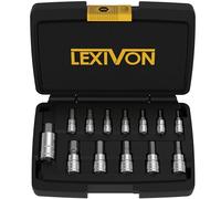LEXIVON set de douilles mâles à 6 pans en acier S2 premium | 13 pièces métriques de 2mm à 14mm | Coffret de rangement inclus (LX-141)