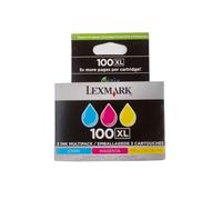 Lexmark 100XL Pack de 3 cartouches d'encre couleur Lexmark Return Programme haute capacité Cyan/Magenta/Jaune(CMJ)