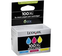Lexmark 100XL Pack de 3 cartouches d'encre couleur Lexmark Return Programme haute capacité Cyan/Magenta/Jaune(CMJ)