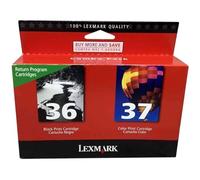 Lexmark 18C2229 36 37 X3650 X4650 X5650 X6650 X6675 Z2420 Ink Cartridge Set (Black & Color, 2-Pack) in Retail Packaging