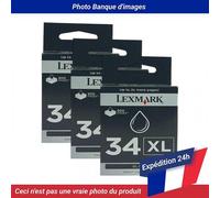 Lexmark 34XL Ink Cartridge Black High Yield Pack Of 3