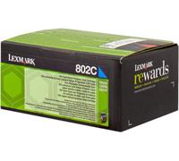Cartouche de toner d'origine Lexmark 802C Cyan - 80C20C0