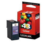 Lexmark Cartridge No. 43 - Couleur (cyan, magenta, jaune) - original - cartouche d'encre - pour Lexmark P350, X4850, X4875, X4950, X4975, X6570, X6575, X7550, X7675, X9350, X9575, Z1520