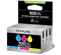 Lexmark Interact S 605 (100XL / 14N0850B) - Original - 3 x Ink Cartridge Multi Pack (Cyan, Magenta, Yellow) - 600 Pages