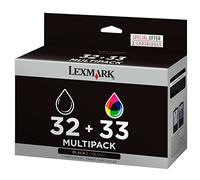 Lexmark Pack Cartouche d'encre d'origine 32 (Noir) + 33 (Cyan, Magenta, Jaune)
