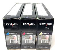 LEXMARK X748H3CG X748H3MG X748H3YG TONER ORIGINAL CIANO JAUNE MAGENTA X748 3PZ