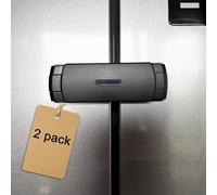 LEXNG Lot de 2 verrous de sécurité enfant de qualité supérieure pour réfrigérateur français/réfrigérateur côte à côte/congélateur double porte ou armoire, largeur réglable et facile à installer (noir)