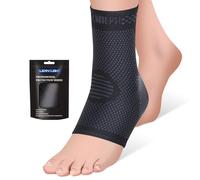 Lexniush Chevillère de Maintien Sport, Attelle Cheville de Compression, Chevillère pour Entorse, Tendinite Tendon Achille et Fasciite Plantaire, Lésion Ligamentaire, Homme et Femme, Noir XL