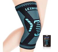 Lexniush Genouillère Sport pour Homme et Femme, Genouillère de Compression Pour Ligamentaire, Arthrose, Déchirures du Ménisque, ACL/MCL, Soulagement Douleur Genou, Course, Attelle Genou Noir Bleu XL