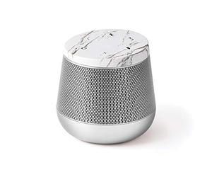 Lexon - Enceinte Miami Sound - Enceinte Nomade - Design Tendance & épuré - HP 5 Watts - Rechargeable sur Port USB - Format Compact - Doré/Marbre Blanc