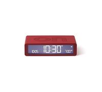 Lexon Flip Classic réveil Matin Lumineux, réversible avec Faces on Off et Fonction Snooze, à écran LCD et Lumière Tactile, Rechargeable par USB-C - Rouge