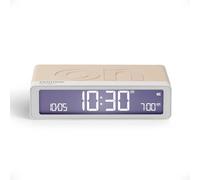 Lexon Flip Classic réveil Matin Lumineux, réversible avec Faces on Off et Fonction Snooze, à écran LCD et Lumière Tactile, Rechargeable par USB-C - Sand Dollar
