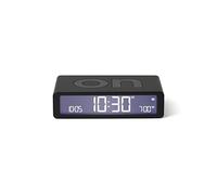 Lexon Flip Classic réveil Matin Lumineux, réversible avec Faces on Off et Fonction Snooze, à écran LCD et Lumière Tactile, Rechargeable par USB-C - Noir