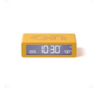 Lexon Flip Mini Réveil Matin de Voyage, Horloge numérique LED on/Off à luminosité réglable, Rechargeable et Tactile, idéal comme réveil de Chevet - Jaune