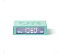 Lexon Flip Mini Réveil Matin de Voyage, Horloge numérique LED on/Off à luminosité réglable, Rechargeable et Tactile, idéal comme réveil de Chevet - Menthe