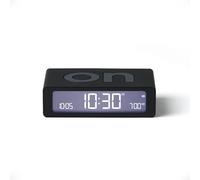 Lexon Flip Mini Réveil Matin de Voyage, Horloge numérique LED on/Off à luminosité réglable, Rechargeable et Tactile, idéal comme réveil de Chevet - Noir