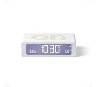 Lexon Flip Mini Réveil Matin de Voyage, Horloge numérique LED on/Off à luminosité réglable, Rechargeable et Tactile, idéal comme réveil de Chevet - Blanc
