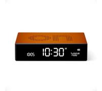 Lexon Flip Premium Réveil réversible et Rechargeable, à écran VA LCD, Faces on/Off, Snooze, Contrôle Tactile, en Aluminium - Orange