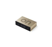Lexon Flip Premium Reveil reversible et Rechargeable, a ecran VA LCD, Faces on/Off, Snooze, Controle Tactile, en Aluminium - Or