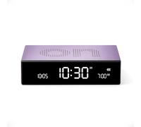 Lexon Flip Premium Réveil réversible et Rechargeable, à écran VA LCD, Faces on/Off, Snooze, Contrôle Tactile, en Aluminium - Mauve