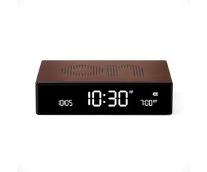 Lexon Flip Premium Réveil réversible et Rechargeable, à écran VA LCD, Faces on/Off, Snooze, Contrôle Tactile, en Aluminium - Bronze