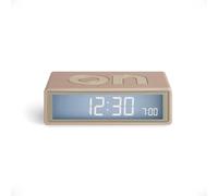 Lexon Flip+ Travel Mini réveil de Voyage, réversible avec Faces on Off et Fonction Snooze, à écran LCD et Lumière Tactile, Radio controllé, en Gomme - Doré