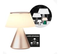 Lexon Lampe de bureau LED LUMA M, lampe de table sans fil tactile avec variateur d'intensité et synchronisation multi lampes, 9 couleurs de lumière pour bureau, chambre et chevet - Or