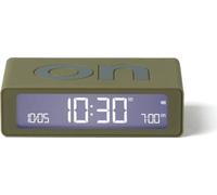 LEXON Flip Mini Réveil Matin de Voyage, Horloge numérique LED on/Off à luminosité réglable, Rechargeable et Tactile, idéal comme réveil de Chevet - Kaki