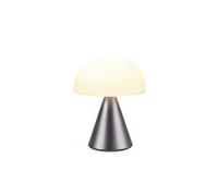 Lexon MINA L Lampe Champignon LED sans fil rechargeable, lampe à poser avec 9 couleurs de lumière avec variateur d'intensité, tactile et rechargeable, jusqu'à 24h d'autonomie - Gris Métallique