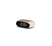 Lexon MINUT Mini Réveil Compact avec écran VA LCD Pure Black, Commande Tactile, Fonction Snooze et rétroéclairage, Batterie Rechargeable, Finition Aluminium - Or