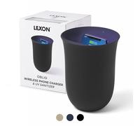 Lexon OBLIO Station de Recharge sans Fil + désinfectant UV Noir